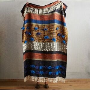 ANTHROPOLOGIE All Roads Yucca Wool Throw Blanket Boho